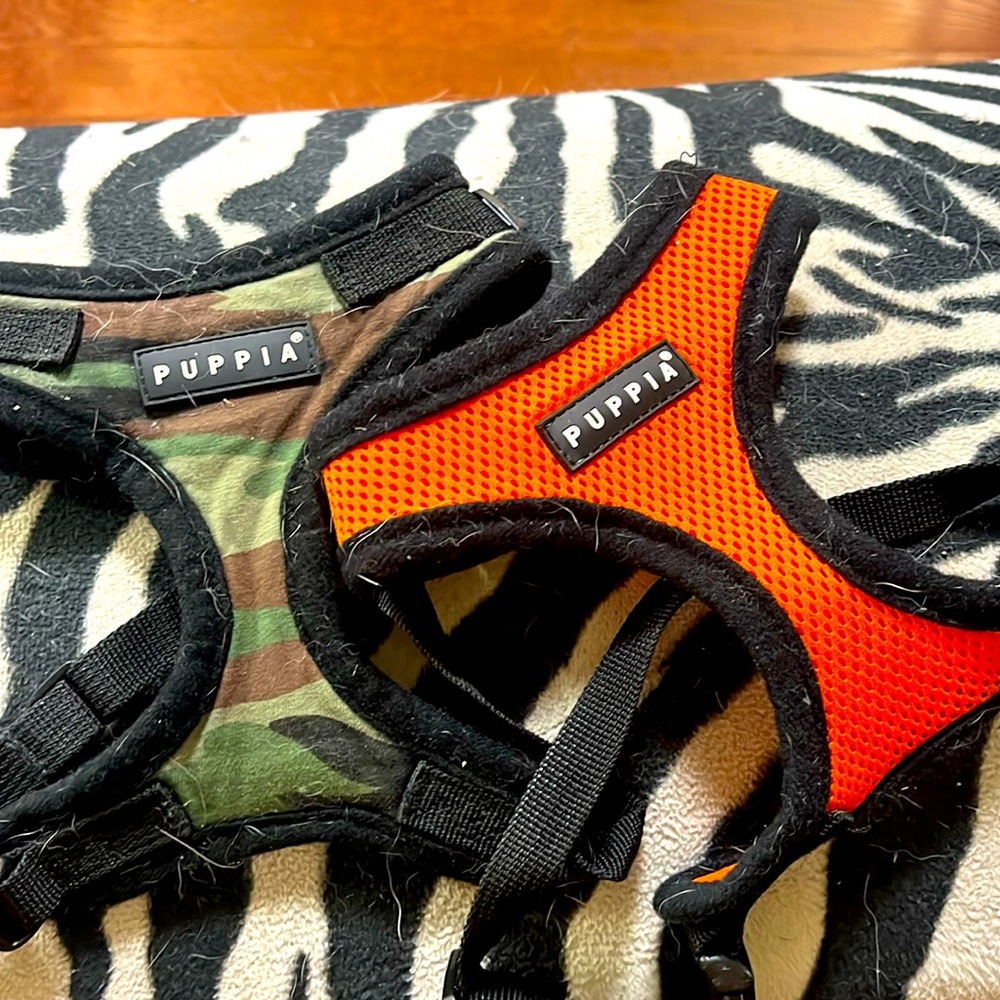 2 small puppia harnesses